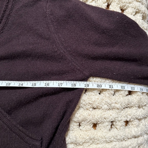 Skies are Blue Faux Wrap Tie Sweater Plum Color Medium - Picture 10 of 10